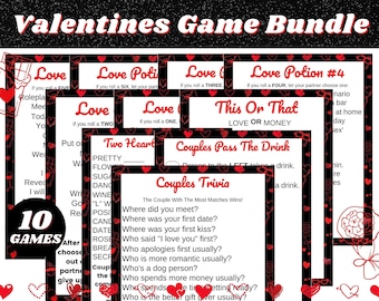 Valentines Games Printable Bundle, Valentine Party Games, Digital Download PDF