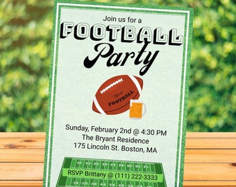 Football Party Invite, Editable Football Party Invitation, Digital Download