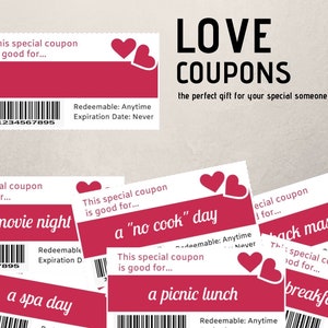 Editable Love Coupons, Valentines Day Coupons, Valentines Day Gift, Love Coupons Printable PDF image 9