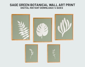 Minimalist Botanical Wall Art Print, Modern Wall Decor, Printable Wall Art, Digital Download PDF