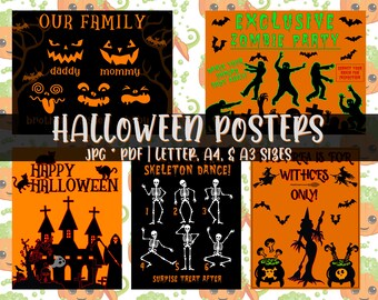 Halloween-Poster, Halloween-Drucke, Halloween druckbare Dekorationen, DIY Halloween Dekorationen, digitaler Download PDF - JPG