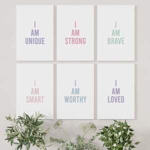 Printable Positive Affirmation Wall Art, Daily Affirmation, Positive Energy Wall Art, Digital Download PDF