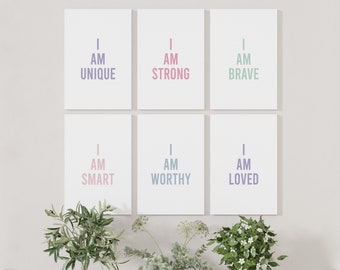 Printable Positive Affirmation Wall Art, Daily Affirmation, Positive Energy Wall Art, Digital Download PDF