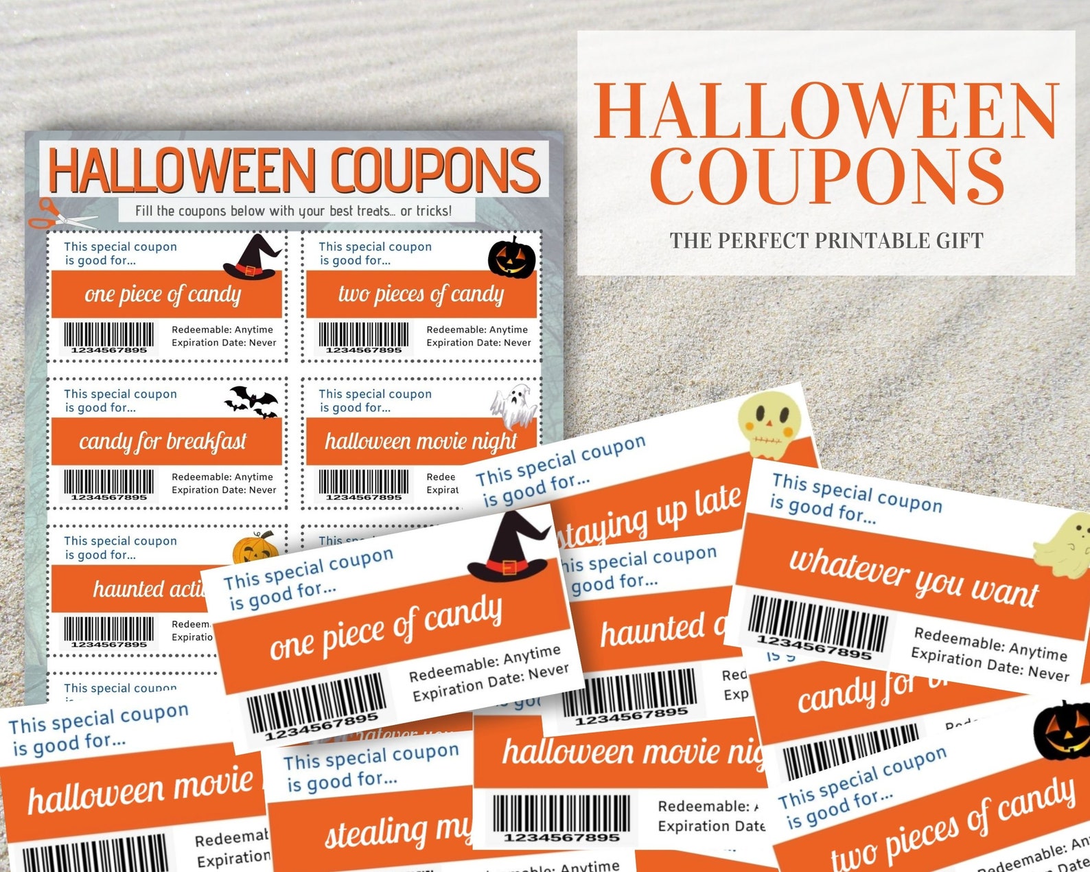 Editable Halloween Coupons Printable Halloween Gift Candy Etsy