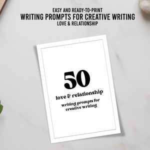 Love & Relationship Writing Prompts for Creative Writing, Essay Writing Template, Digital Download PDF