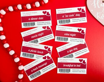 Love Coupons, Valentines Day Coupons, Valentines Day Gift, Love Coupons PDF Download