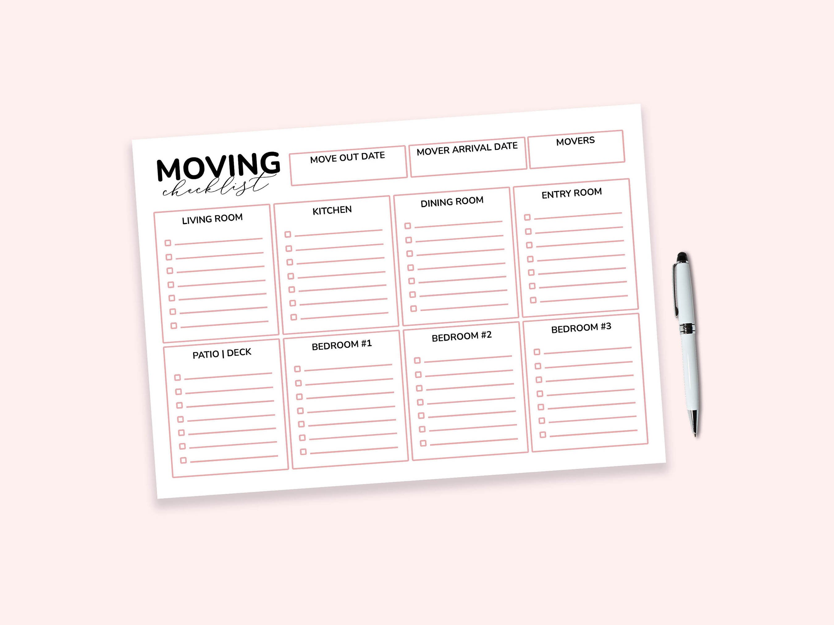 Home Moving Checklist, Moving Printable, Checklist Printable, Digital ...