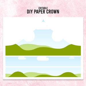DIY Paper Crown, Editable Crown Template, Printable Paper Crown for Role Play, Digital Download PDF
