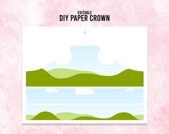 Corona de papel DIY, Plantilla de corona editable, Corona de papel imprimible para juego de roles, Descarga digital PDF