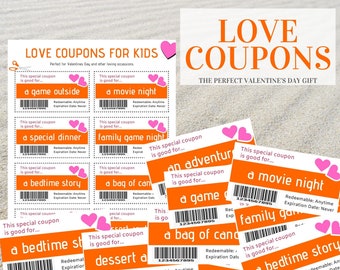 Love Coupons for Kids, Printable Love Coupons for Kids, Kid's Love Coupons, Kids Love Coupons Printable PDF