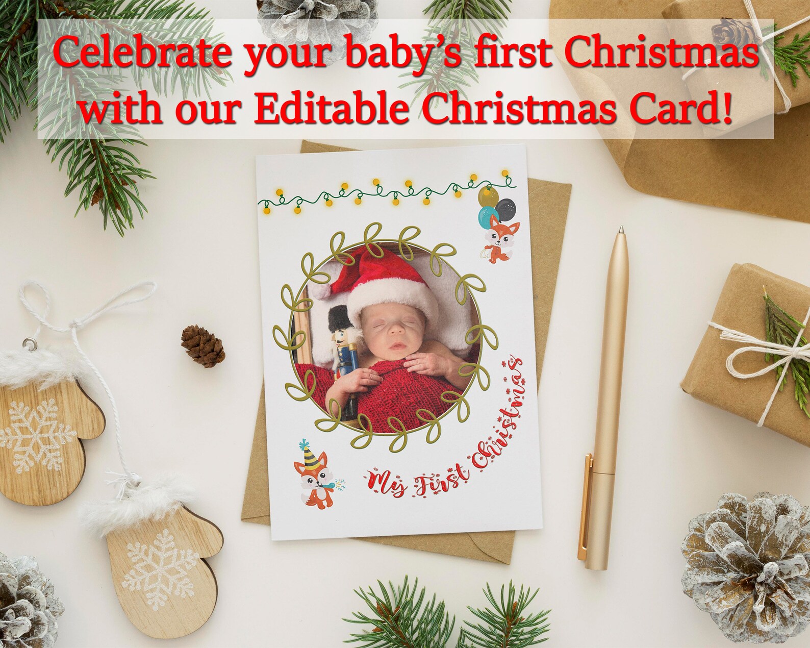 Baby's First Christmas Card 