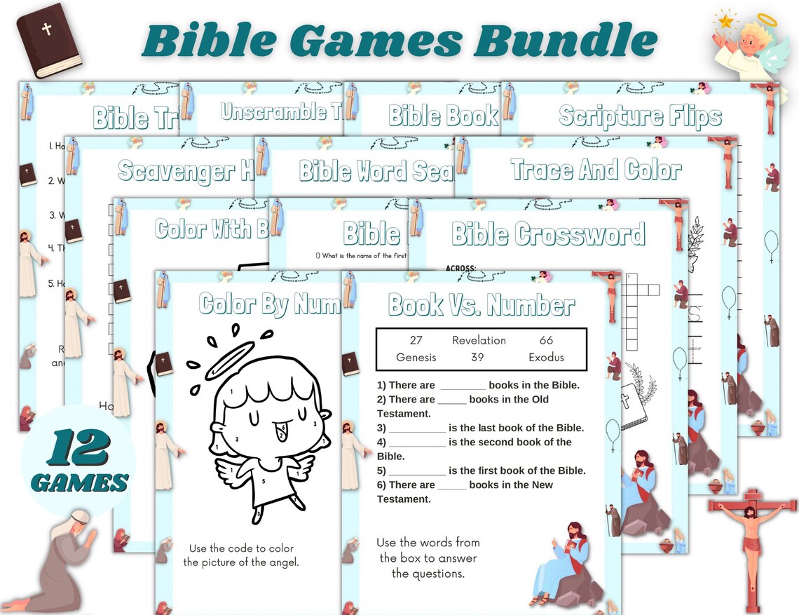 Printable Bible Games Bible Games Bundle for Kids PDF - Etsy