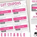 Editable Gift Coupons, Printable Gift, Gift Coupons PDF - Etsy