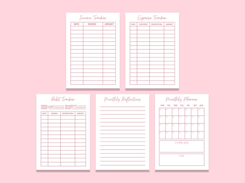 Printable Financial Goal Tracker, Digital Download PDF, Printable ...