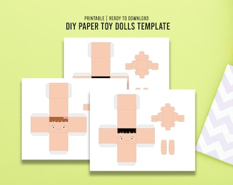 Printable DIY Paper Doll, Paper Toys Template, Printable Origami, Digital Download PDF