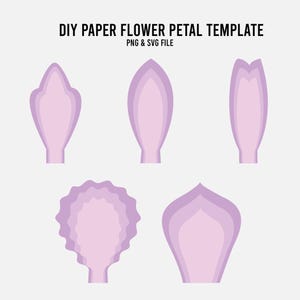 Paper Flower Petal Template, Giant SVG Petal Template, Digital Download PDF