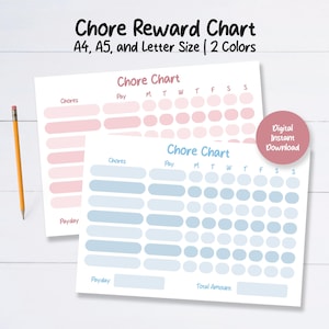 Chore Reward Chart, Kids Chore Printable Chart, Routine Board Template ...