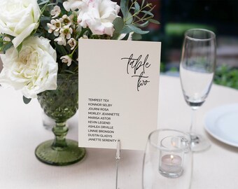 Wedding Guest Seating Cards, Editable Wedding Place Cards, Table Seating Chart, Digital Download PDF
