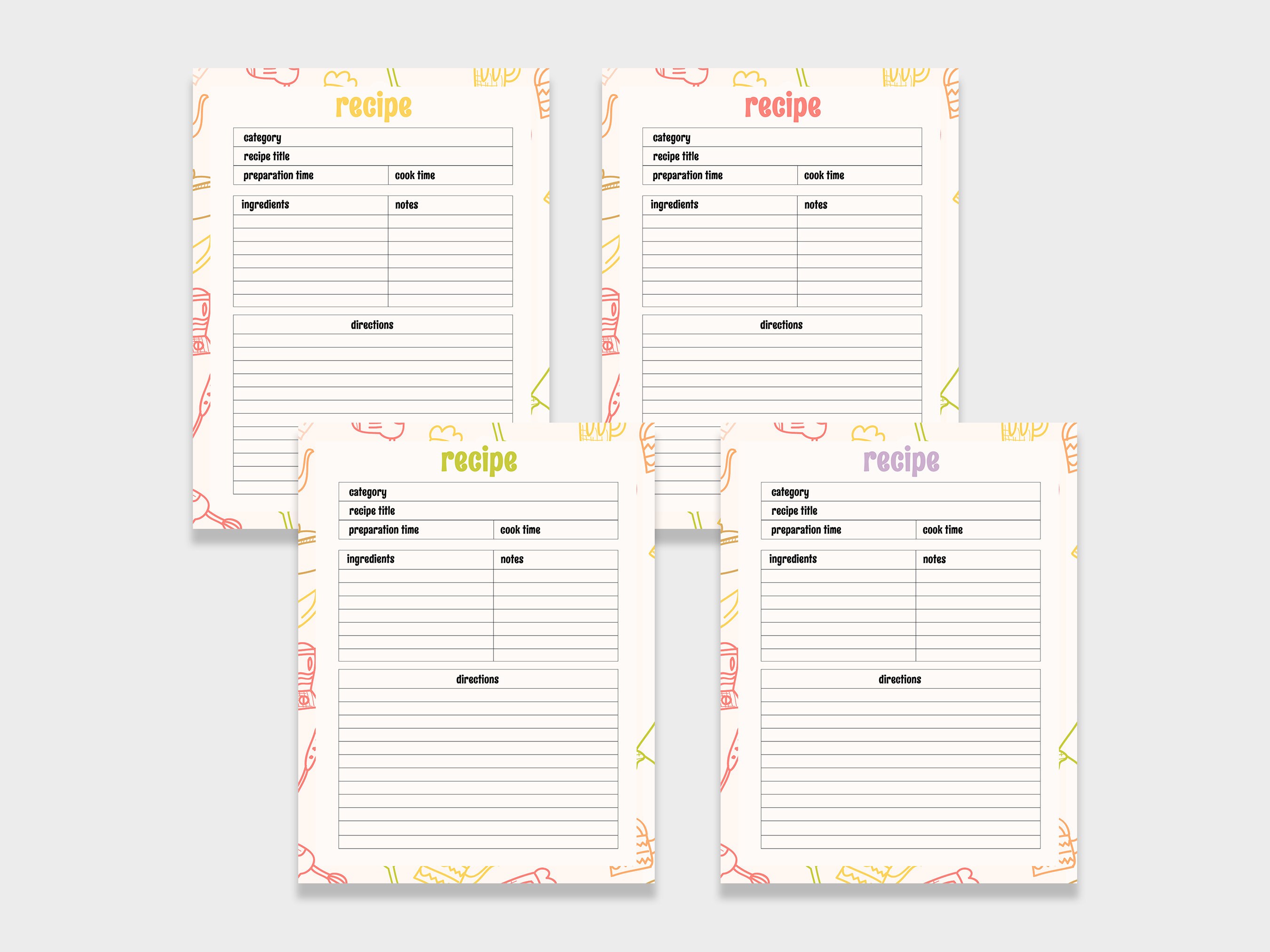 Printable Recipe Binder Pages Recipe Book Template Printable Recipe