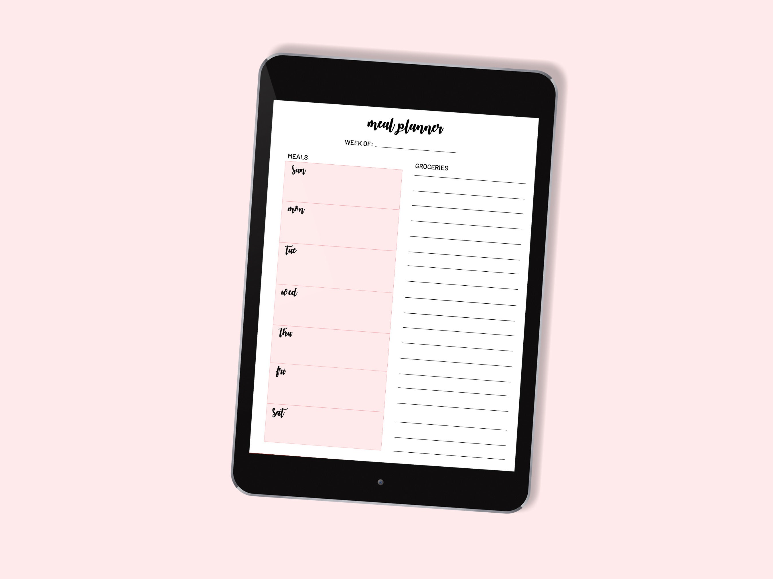 Printable Weekly Meal Planner Digital Planner Mean Plan - Etsy