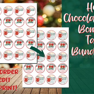 Editable Hot Chocolate Bomb Tags, DIY Hot Chocolate Bomb Printable, Digital Download PDF