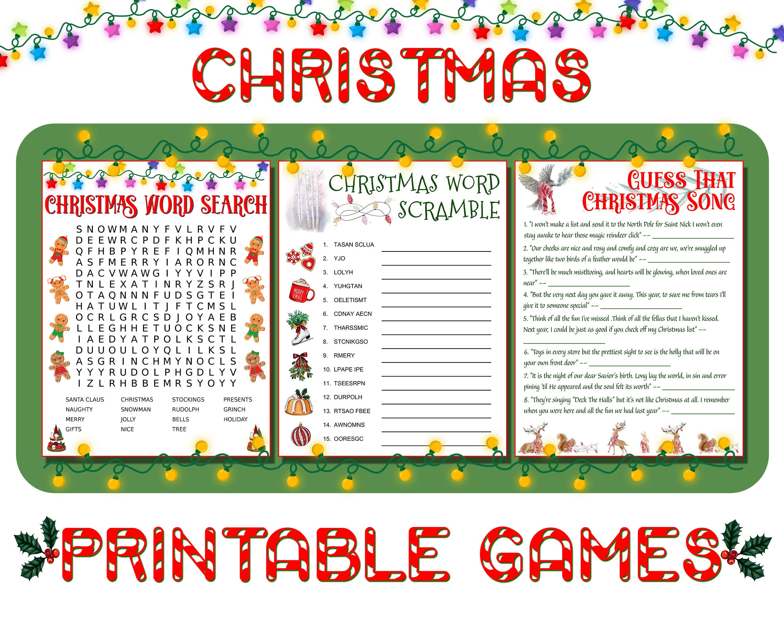 Christmas Activities Printables