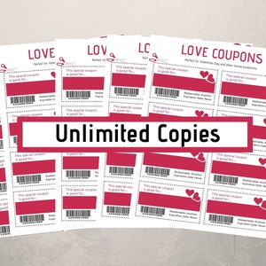 Editable Love Coupons, Valentines Day Coupons, Valentines Day Gift, Love Coupons Printable PDF image 5