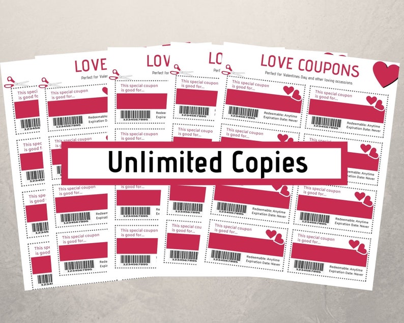 Editable Love Coupons, Valentines Day Coupons, Valentines Day Gift, Love Coupons Printable PDF image 5