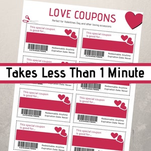 Editable Love Coupons, Valentines Day Coupons, Valentines Day Gift, Love Coupons Printable PDF image 6