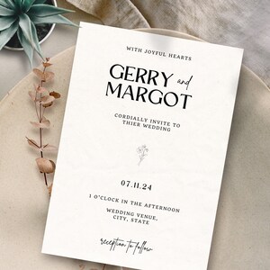 Wedding Invite Suite, Minimalist Invitation, Wedding Template Printables, Digital Download PDF