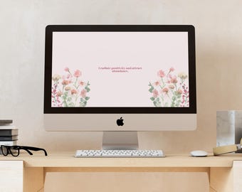 Cita motivacional Fondo de pantalla portátil, Salvapantallas de escritorio floral, Citas de fondo de pantalla de afirmación positiva, Descarga digital PDF