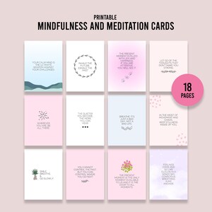 Affirmationskarte für Achtsamkeit, Meditation, Positives Denken, Geschenk zum Selbstausdrucken, digitaler Download PDF
