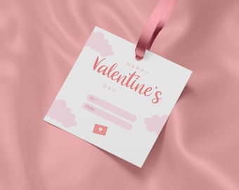 Etiquetas y etiquetas de regalo de papel de San Valentín, plantilla imprimible DIY, etiquetas personalizadas, descarga digital PDF