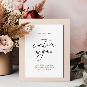 Editable Wedding Signs, Modern Wedding Sign Printable, Custom Sign Template, Digital Download PDF