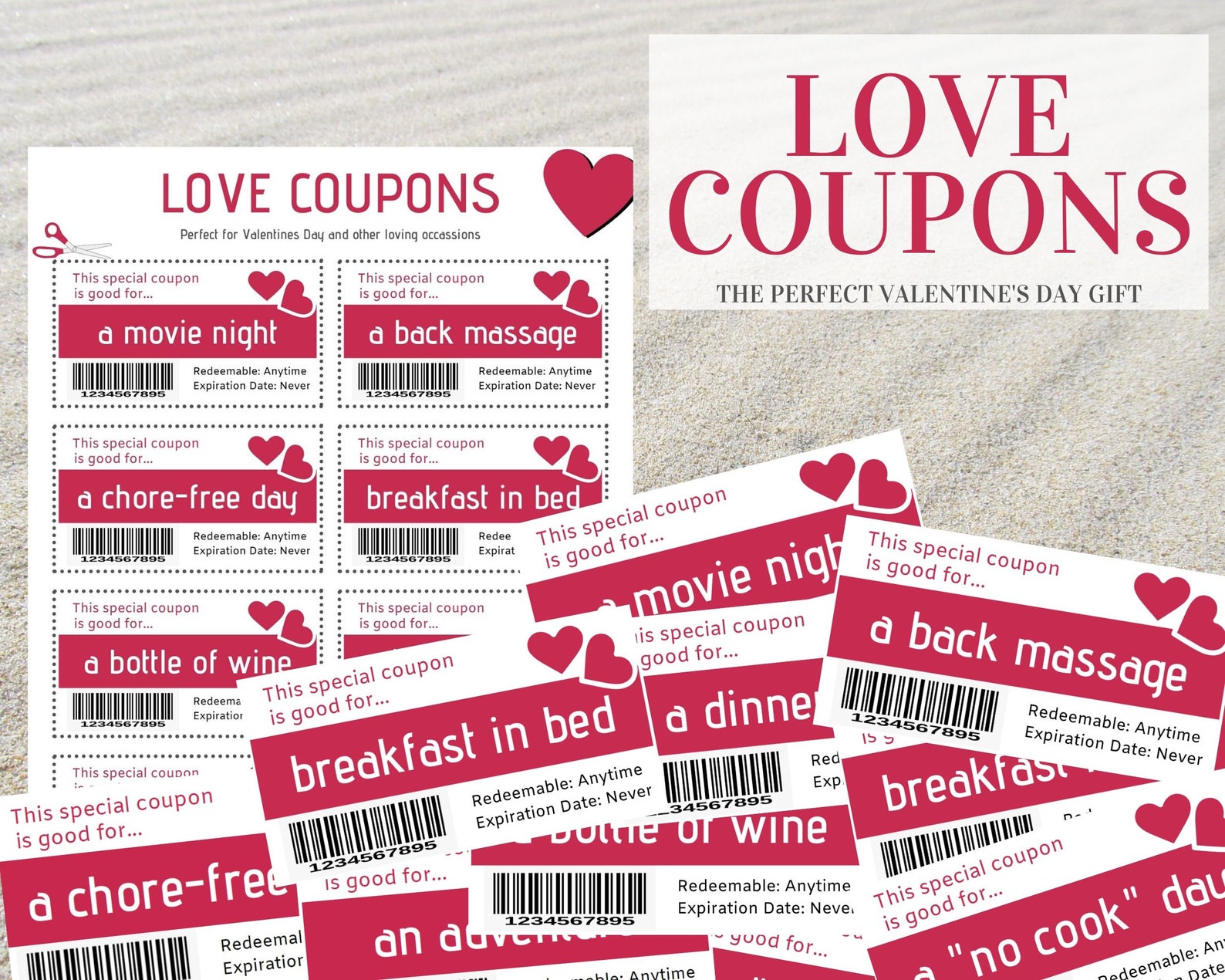 Love Coupons Valentines Day Coupons Valentines Day Gift | Etsy