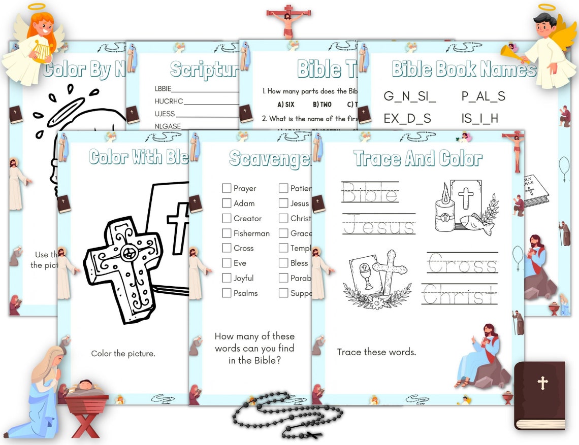 Printable Bible Games, Bible Games Bundle for Kids, PDF Download - Etsy