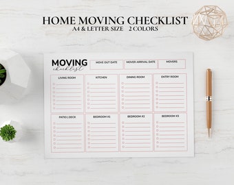Home Moving Checklist, Moving Printable, Checklist Printable, Digital Download PDF