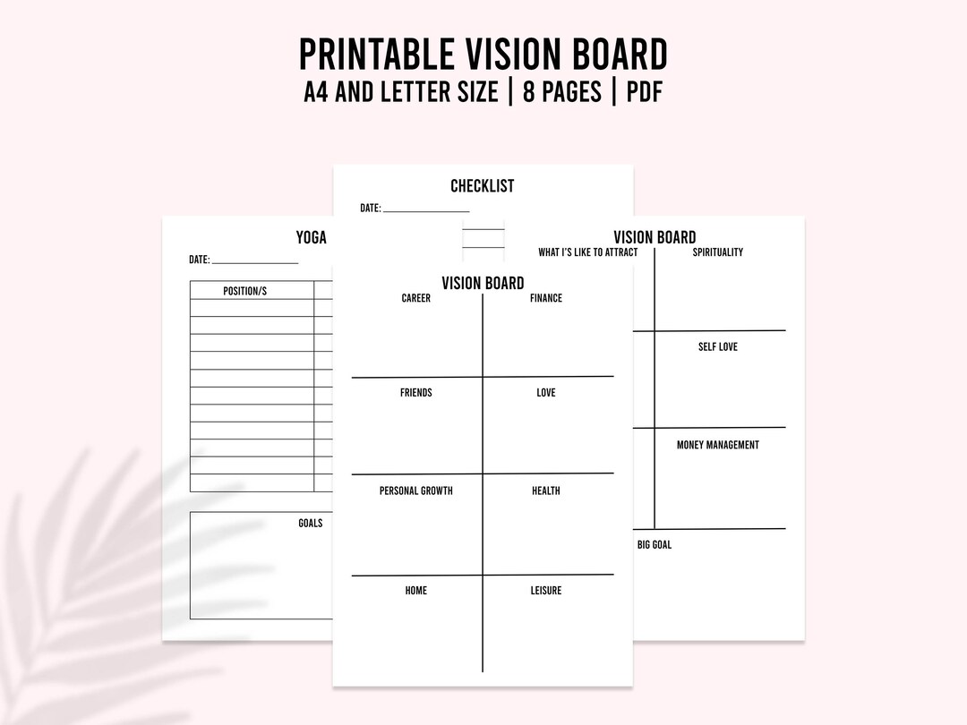 Vision Board Directions.pdf Printable Vision Board, Digital Download PDF, Vision Board Kit ...