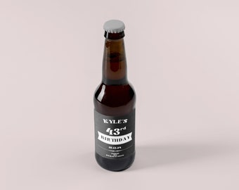 Birthday Beer Bottle Labels, Personalized Printable Beer Bottle Template, Drink Label, Digital Download PDF