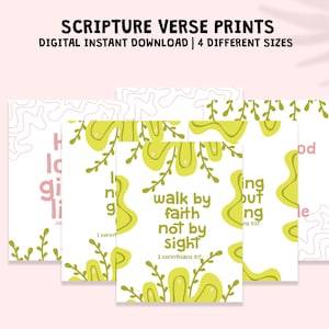 Scripture Verse Prints, Bible Verse Wall Art, Home Decor Prints, Digital Download PDF