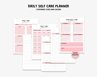 Daily Self-Care Planner, Self-Care Journal Pages, Wellness Planner, Digital Download PDF