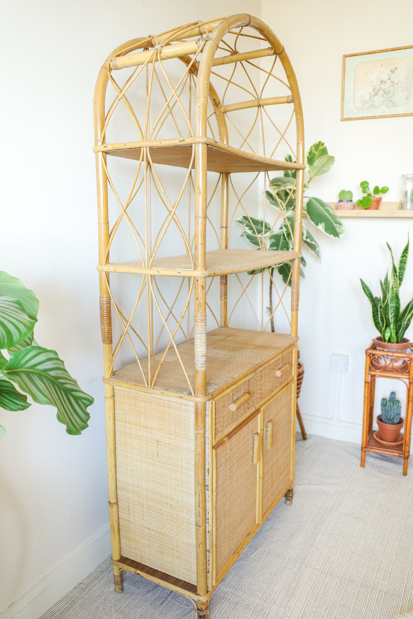Cane 3 Tier Shelving Unit / Shelves Rattan Wicker Etsy