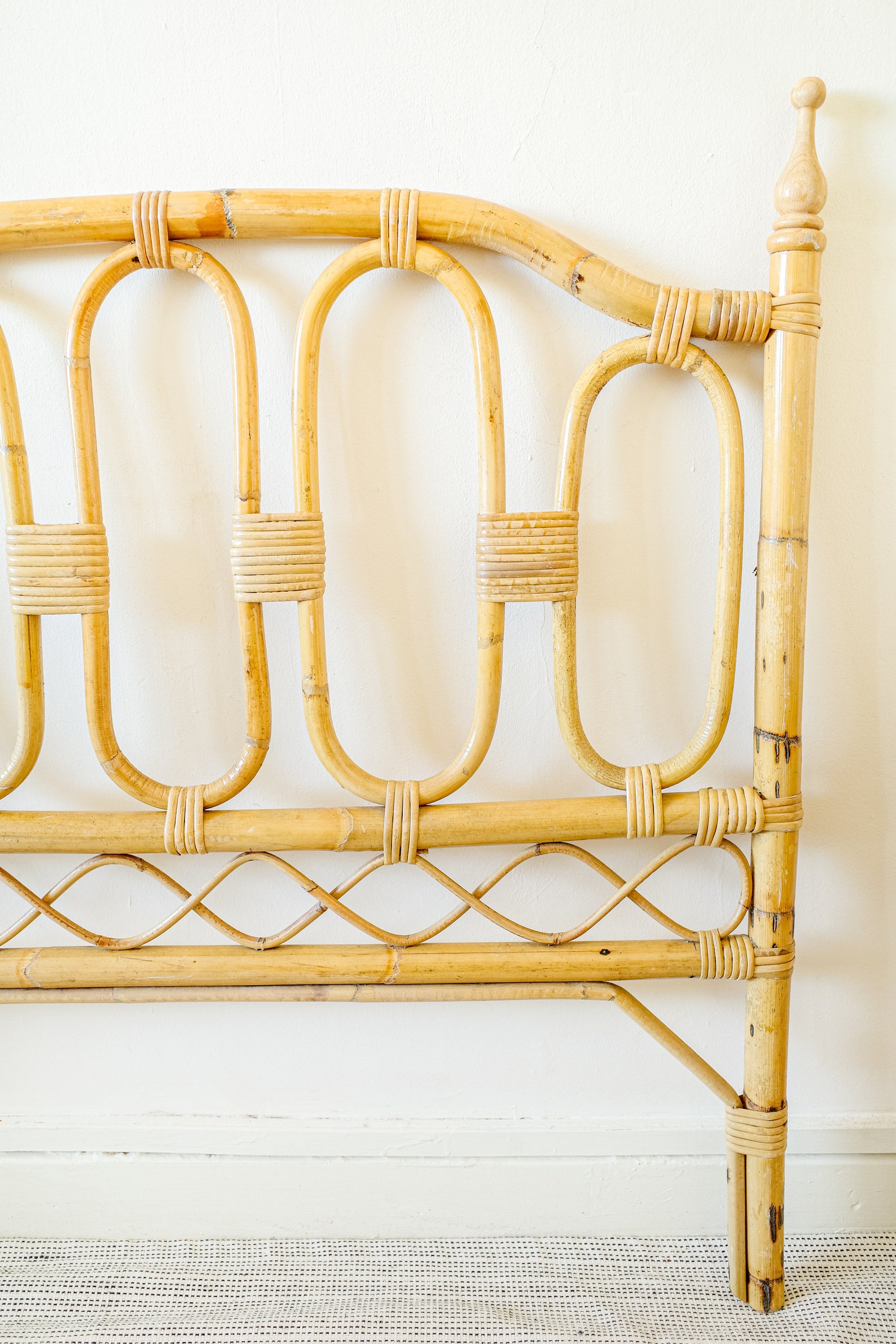 Bamboo Single Bed Headboard Cane Retro Rattan Bohemian Boho Etsy