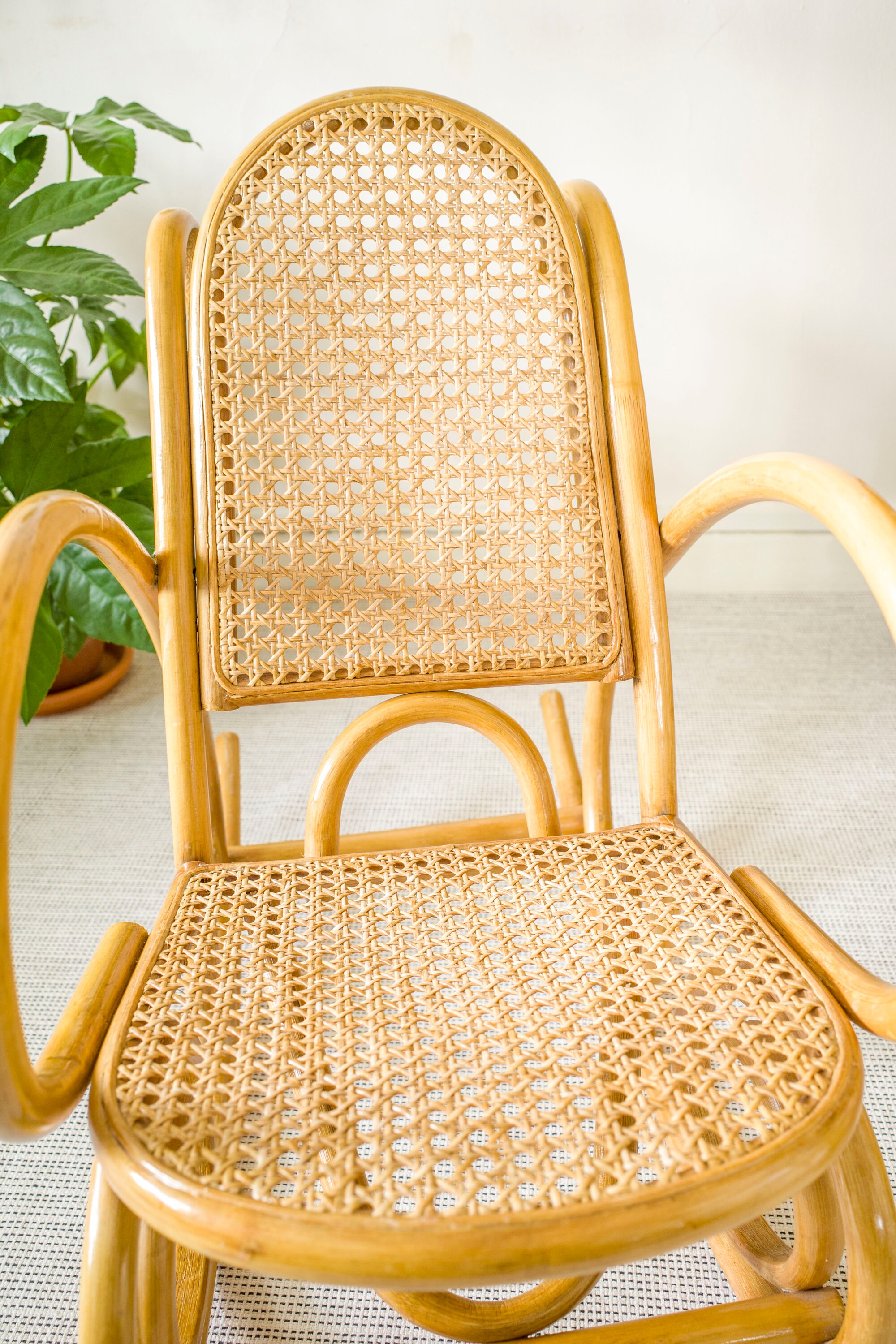 Child Bamboo Wicker Rocking Chair For Age 2 8 years / Boho Etsy