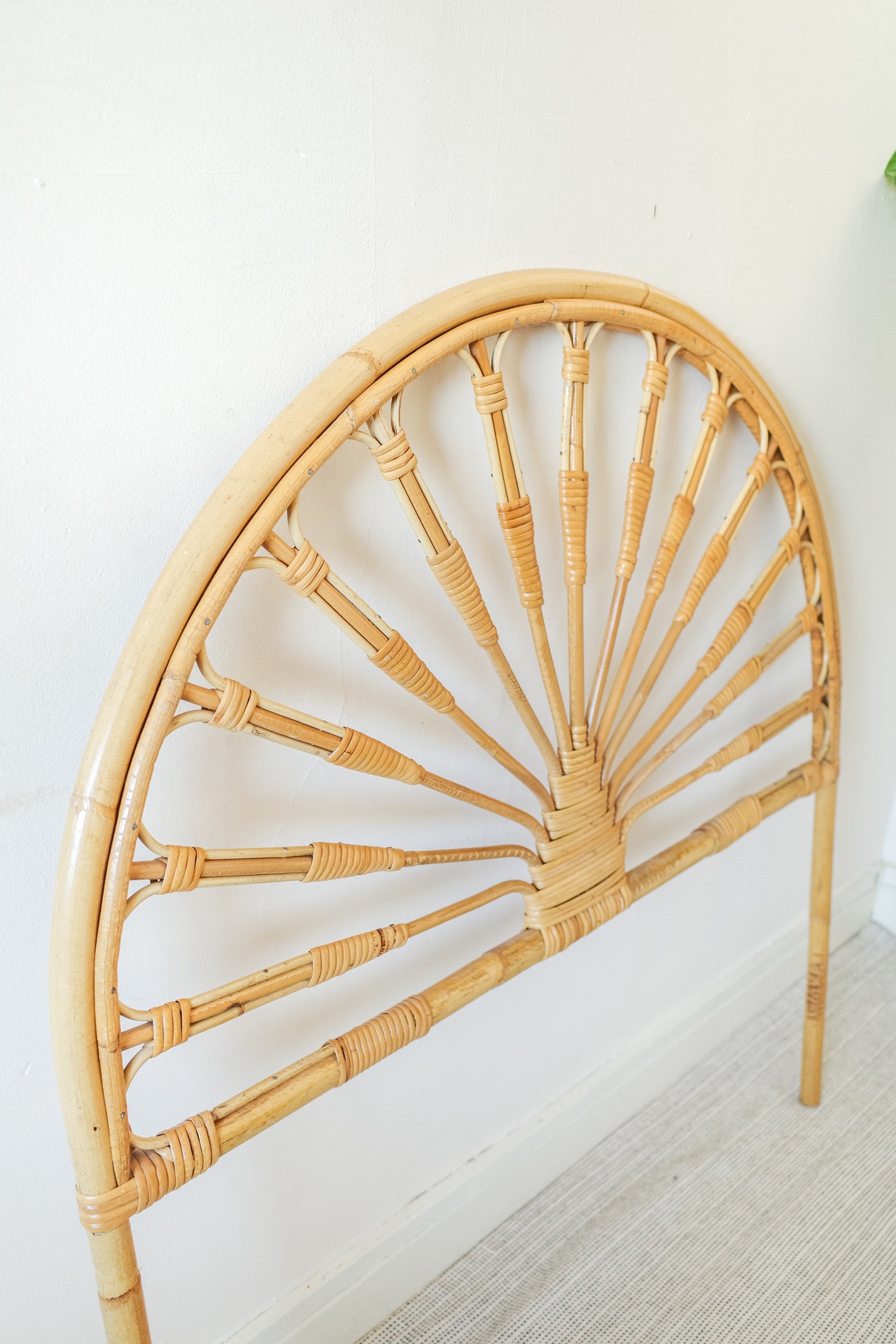 Bamboo Single Bed Headboard Cane Retro Rattan Boho Boho Chic Etsy