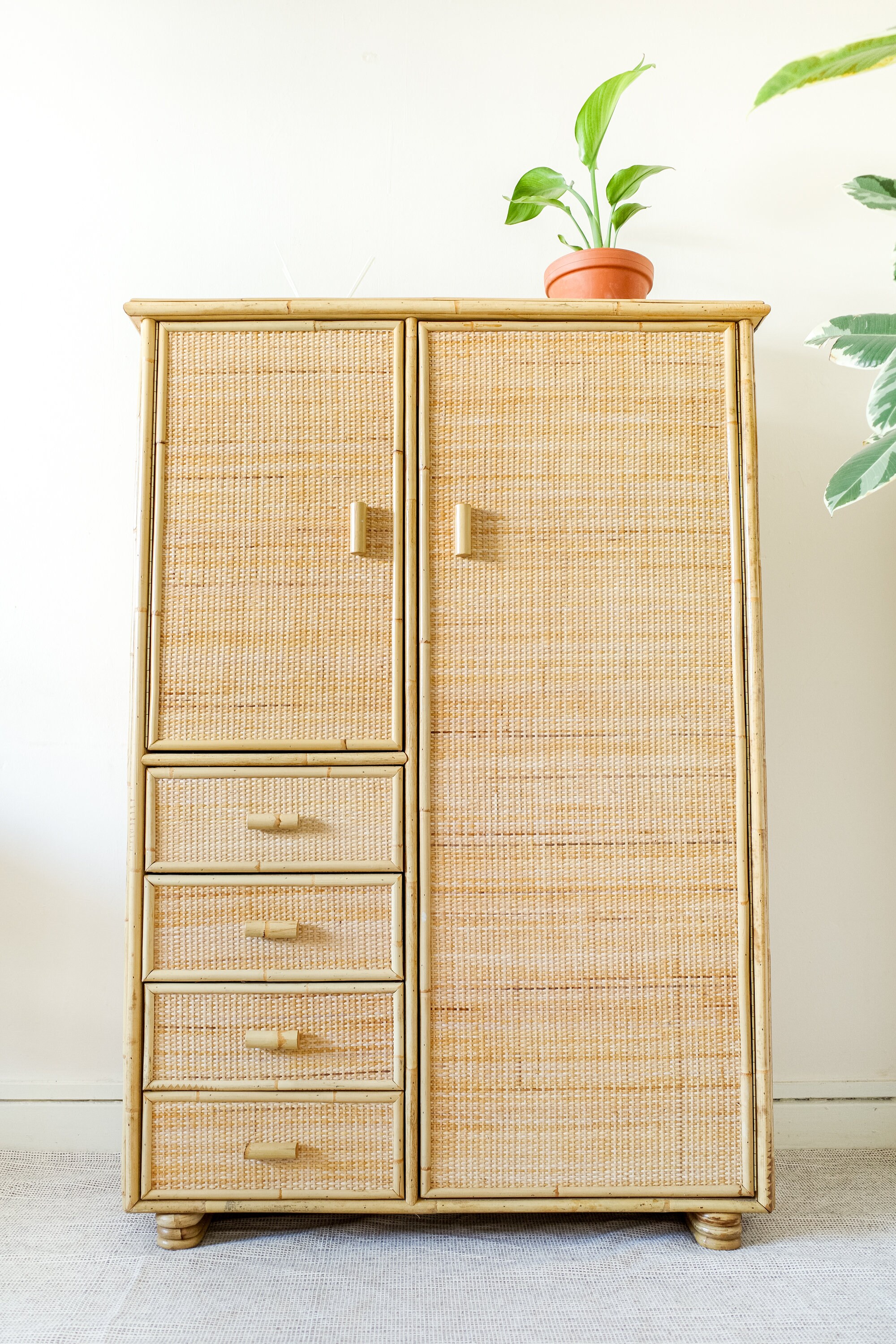 RARE Wicker 1970s Wardrobe Rattan Bathroom Cane Kids Etsy