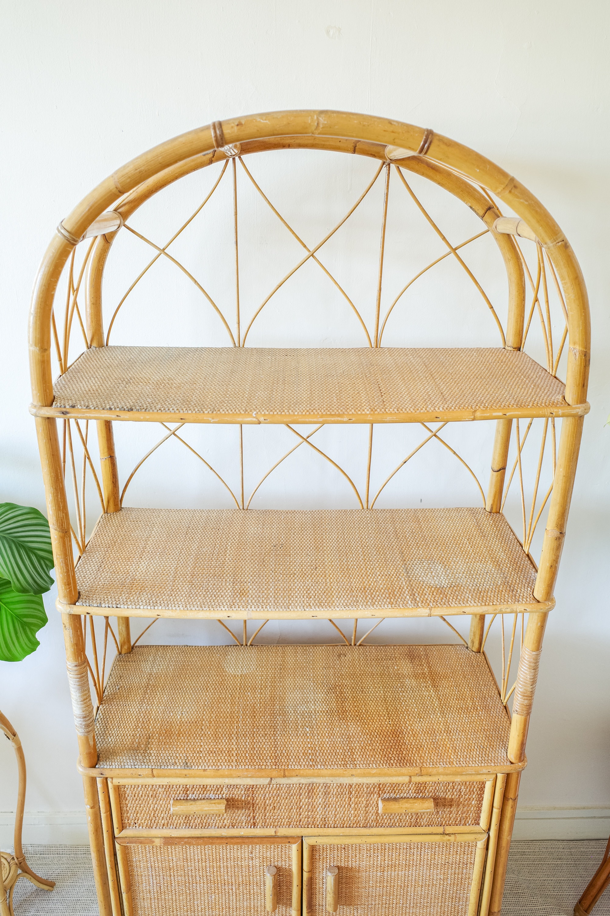Cane 3 Tier Shelving Unit / Shelves Rattan Wicker Etsy