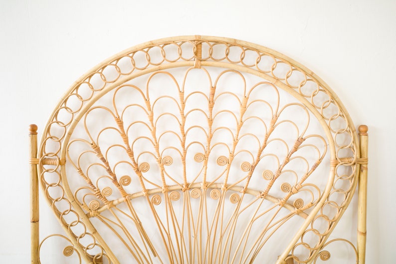 Vintage Mid Century 1970s Bamboo Single Bed Headboard Bohemian Etsy UK