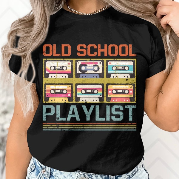Old School Playlist PNG Cassette Tape Music Retro 80s PNG, Vintage Retro Style Digital Download PNG