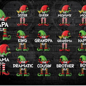 Elfen Hut & Füße Bundle 19 Festliche Weihnachtsentwürfe für Familie und Freunde PNG Weihnachten PNG Bundle, Weihnachten Passende Familien Pyjamas PNG